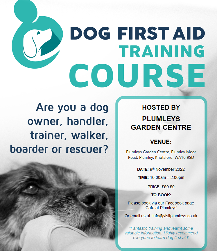 Plumleys Garden Centre | Dog First Aid Course